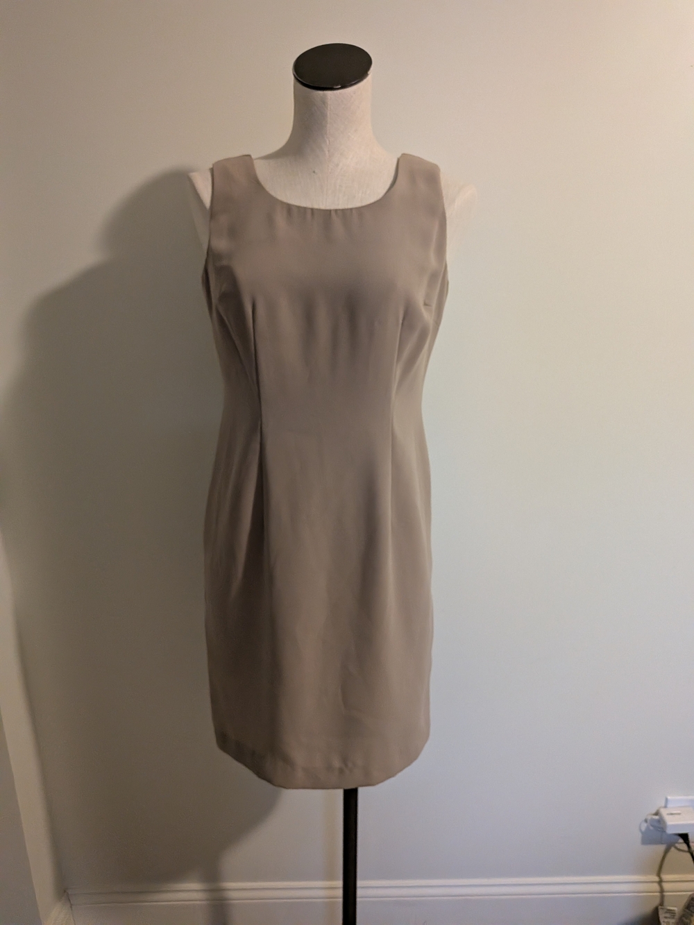 SL Fashions Taupe Midi Sheath Dress